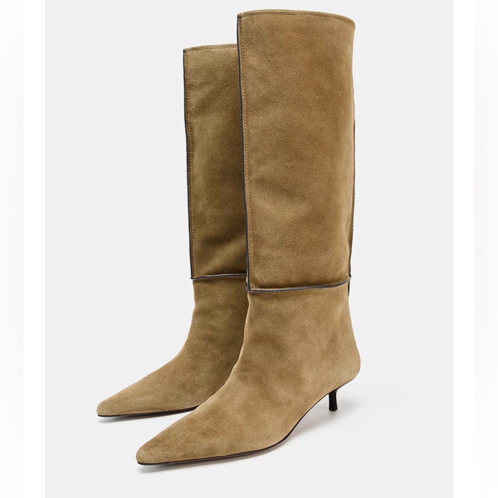 Stylish Split Leather Knee-High Women's Boots